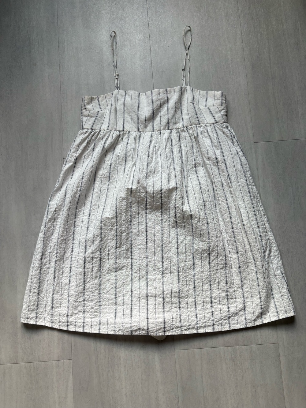 Zara Striped Linen-Blend Babydoll Dress
